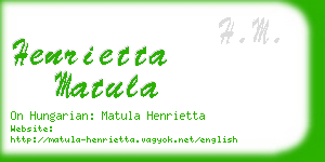 henrietta matula business card